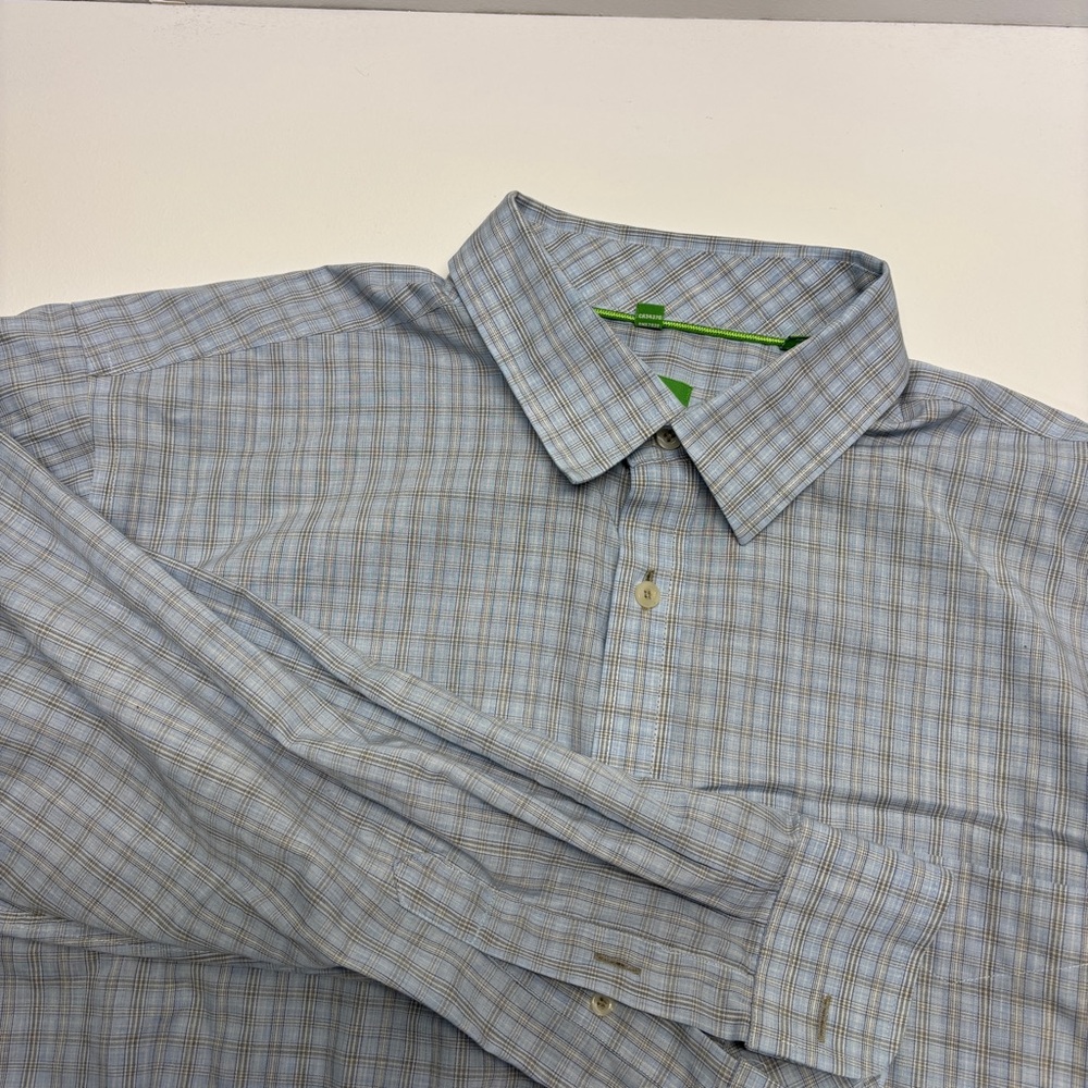 Classic Light Blue Plaid Button-Down Shirt